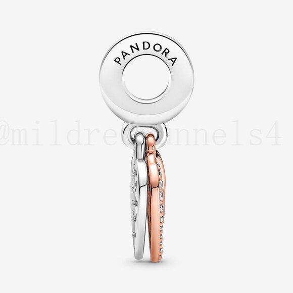 Pandora Entwined Hearts Double Dangle Charm - Picture 2 of 5